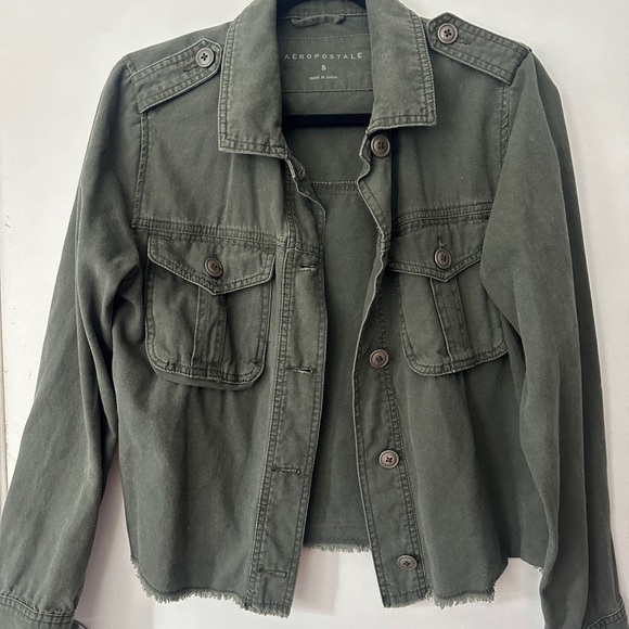 Aeropostale Frayed Military Jacket Size Small - Picture 3 of 7